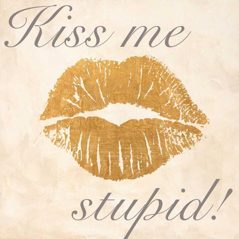 Kiss Me Stupid! #2 White Modern Wood Framed Art Print by Clair, Michelle