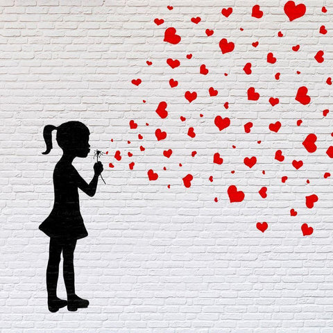 Sowing the seeds of Love (detail) Black Modern Wood Framed Art Print with Double Matting by Masterfunk Collective