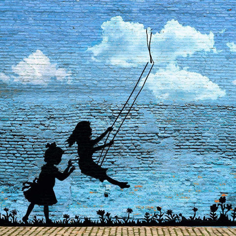 Play Free (detail) White Modern Wood Framed Art Print by Masterfunk Collective