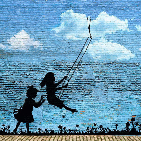Play Free (detail) Black Ornate Wood Framed Art Print with Double Matting by Masterfunk Collective