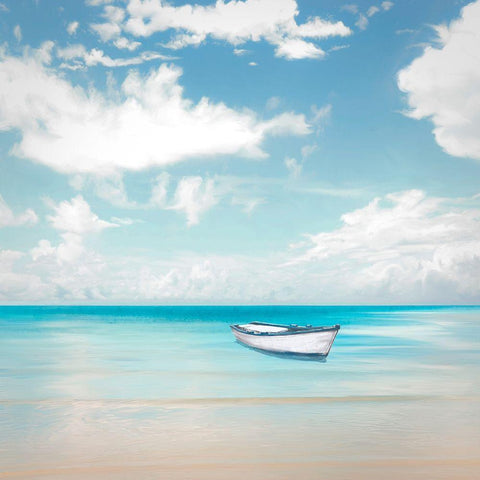 Mare del mattino White Modern Wood Framed Art Print by Marzi, Dario