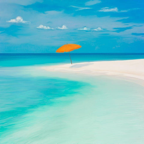 Pomeriggio sul mare White Modern Wood Framed Art Print with Double Matting by Marzi, Dario