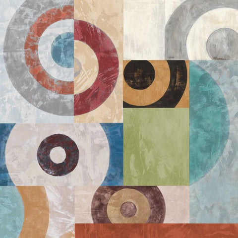 Waves I White Modern Wood Framed Art Print with Double Matting by Nava, Sandro