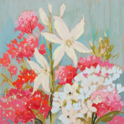 Softly Swaying I White Modern Wood Framed Art Print by Whatmore, Nel