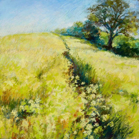 Fields of Gold Gold Ornate Wood Framed Art Print with Double Matting by Whatmore, Nel