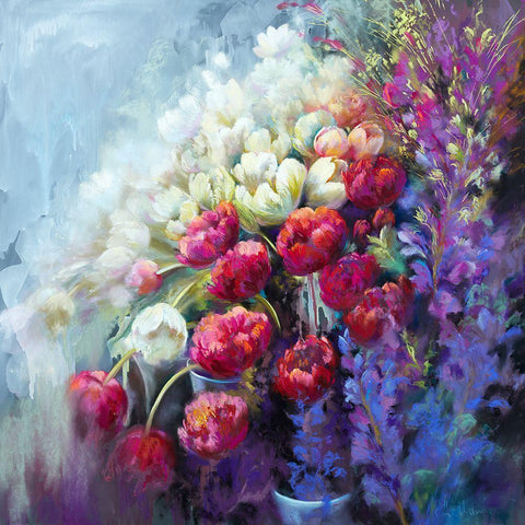 The Fabulous Florist Black Modern Wood Framed Art Print with Double Matting by Whatmore, Nel