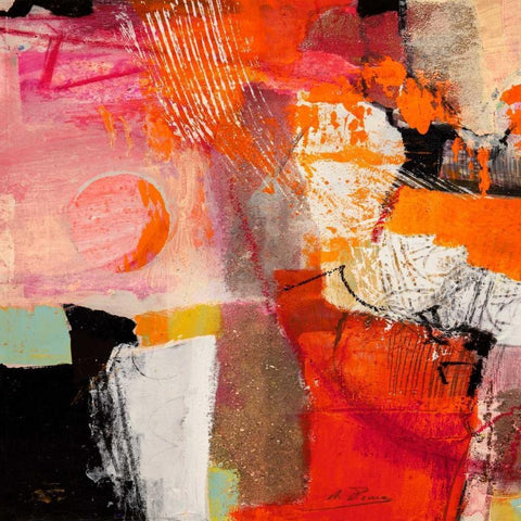 Colors of Summer I Black Modern Wood Framed Art Print with Double Matting by Pima, Arthur