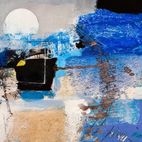 Moonlight (detail) Black Modern Wood Framed Art Print by Pima, Arthur