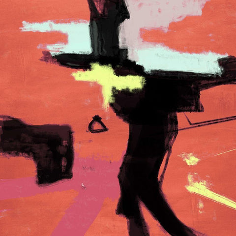 Attitude I Gold Ornate Wood Framed Art Print with Double Matting by Caine, Roland