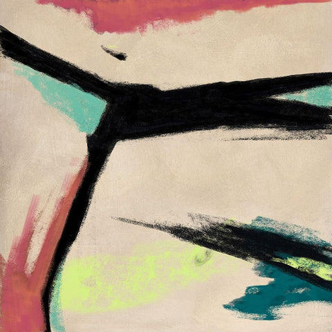 Attitude II Black Modern Wood Framed Art Print with Double Matting by Caine, Roland