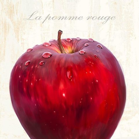 La pomme rouge Black Ornate Wood Framed Art Print with Double Matting by Remo, Barbieri