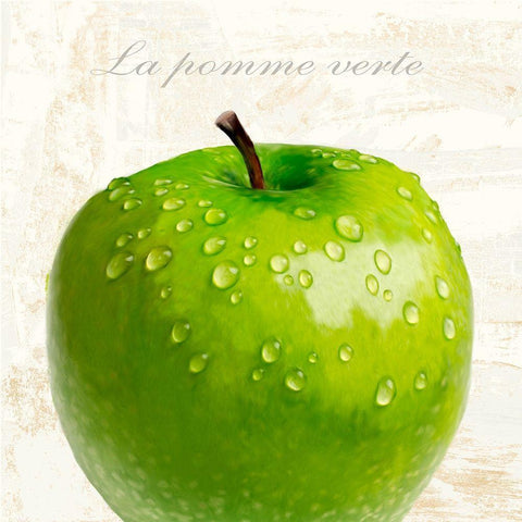 La pomme vert White Modern Wood Framed Art Print by Remo, Barbieri