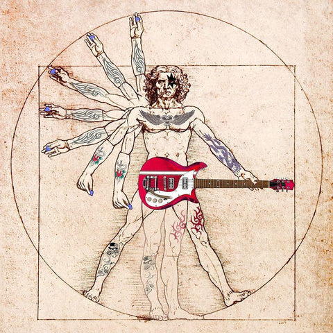 De Humano Rocknroll (detail) Black Modern Wood Framed Art Print by Hill, Steven