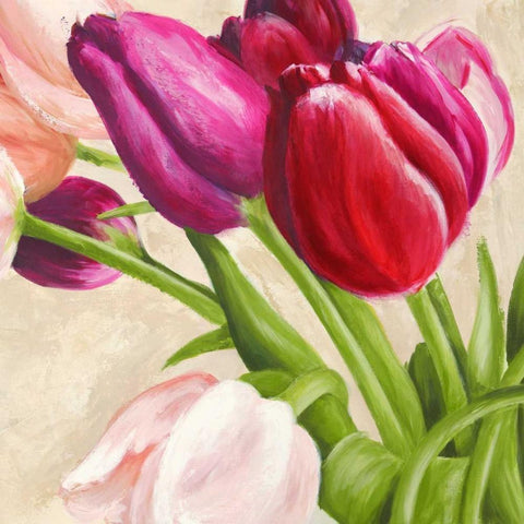 The Bouquet (detail) White Modern Wood Framed Art Print with Double Matting by Mei, Silvia