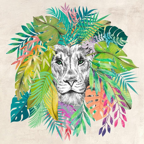 King of the Jungle - detail Black Modern Wood Framed Art Print with Double Matting by Spencer, Matt