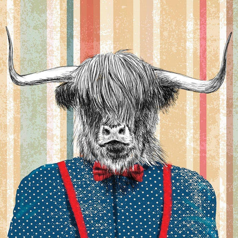 Rough Guy (detail) Black Modern Wood Framed Art Print by Spencer, Matt