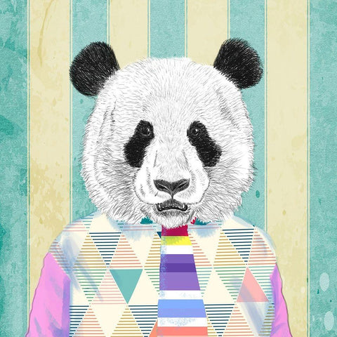 The Dude (detail) White Modern Wood Framed Art Print with Double Matting by Spencer, Matt