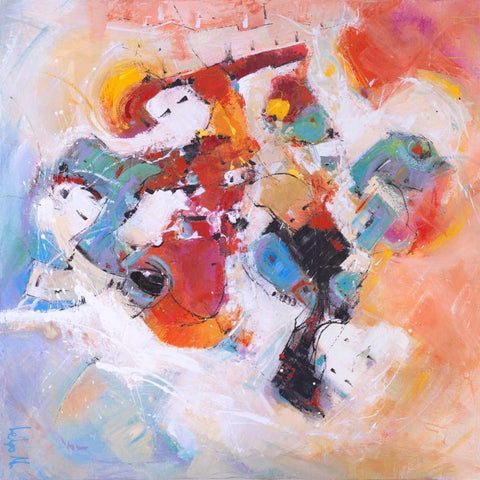 Il pennello girava vorticosamente White Modern Wood Framed Art Print by Marzari, Tebo