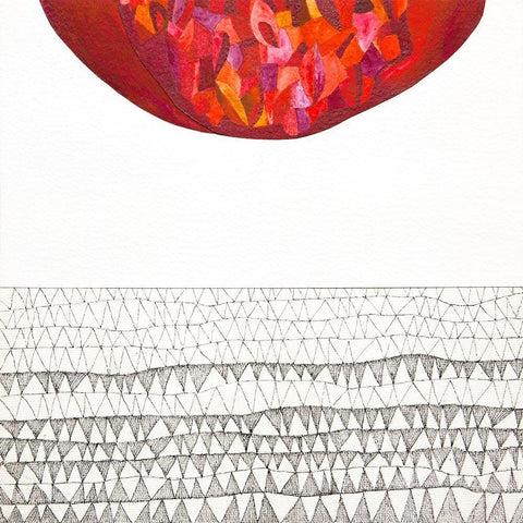 Ipotesi di paesaggio III White Modern Wood Framed Art Print with Double Matting by Teruzzi, Vittorio