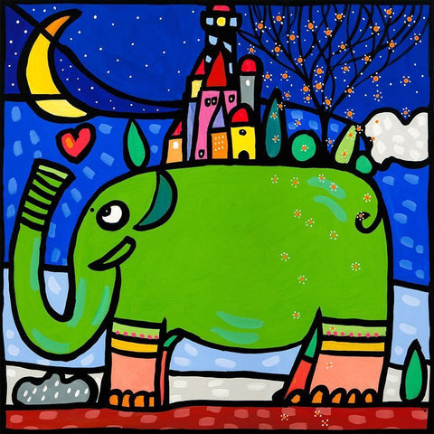 Ele White Modern Wood Framed Art Print with Double Matting by Wallas