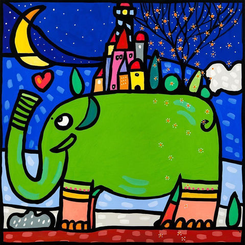 Ele Black Modern Wood Framed Art Print by Wallas