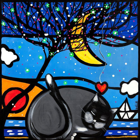 Il dolce sogno di Romeo Black Ornate Wood Framed Art Print with Double Matting by Wallas