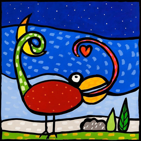 Kama-Leo Gold Ornate Wood Framed Art Print with Double Matting by Wallas