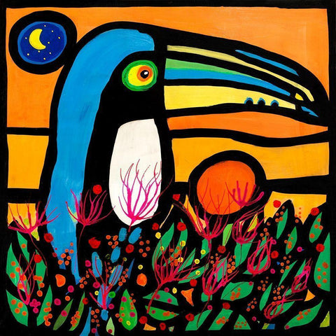 Tucano allalba Black Modern Wood Framed Art Print with Double Matting by Wallas