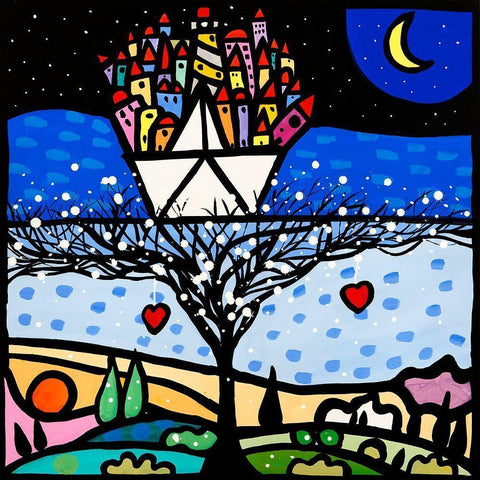 Ancorati al cuore Black Modern Wood Framed Art Print with Double Matting by Wallas