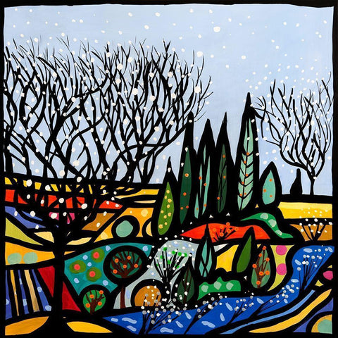 Lallegro ruscello Black Modern Wood Framed Art Print by Wallas