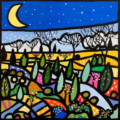 Lucciole a primavera Black Modern Wood Framed Art Print by Wallas