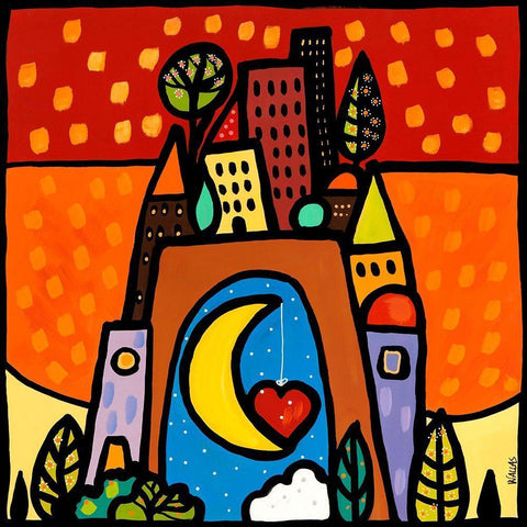 Larco degli innamorati White Modern Wood Framed Art Print with Double Matting by Wallas