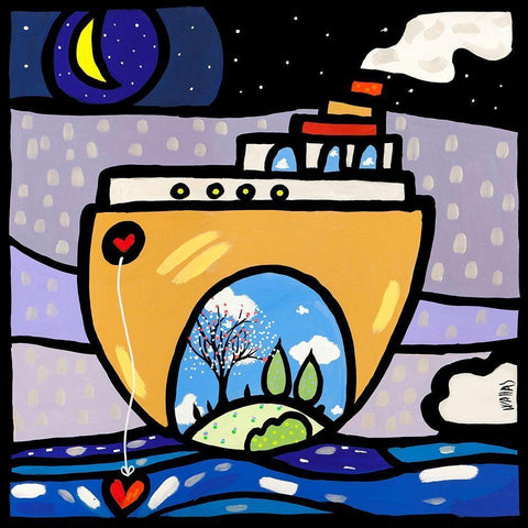 New Ark White Modern Wood Framed Art Print by Wallas