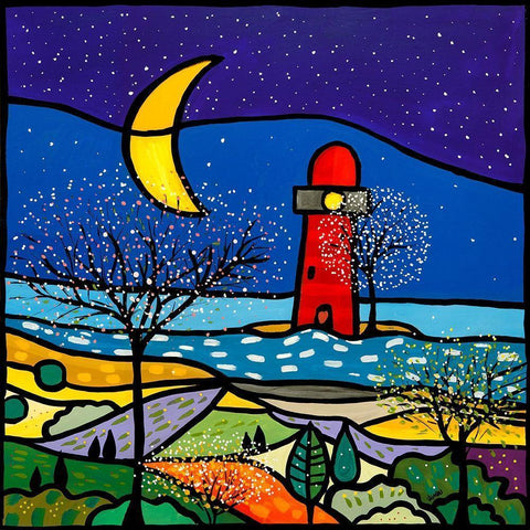 La sentinella del mare Black Modern Wood Framed Art Print with Double Matting by Wallas