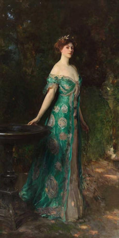 Portrait of the Duchess of Sutherland White Modern Wood Framed Art Print with Double Matting by Sargent, John Singer