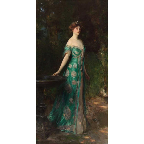 Portrait of the Duchess of Sutherland Black Modern Wood Framed Art Print with Double Matting by Sargent, John Singer