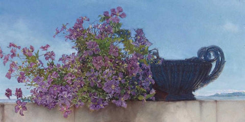 An eloquent silence White Modern Wood Framed Art Print with Double Matting by Alma-Tadema, Sir Lawrence