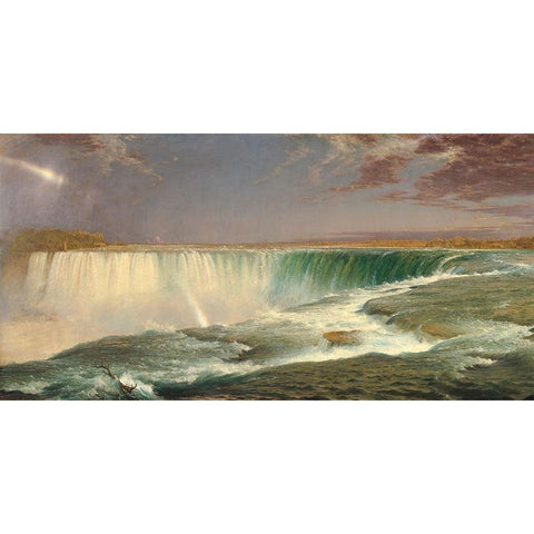 Niagara Gold Ornate Wood Framed Art Print with Double Matting by Frederic Edwin, Church