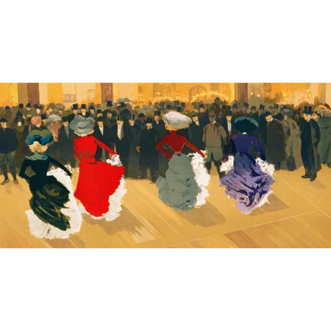 Les Danseuses Black Modern Wood Framed Art Print with Double Matting by Truchet, Abel