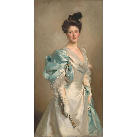 Mary Crowninshield Endicott Chamberlain Gold Ornate Wood Framed Art Print with Double Matting by Sargent, John Singer