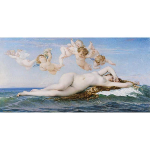 The Birth of Venus Gold Ornate Wood Framed Art Print with Double Matting by Cabanel, Alexandre