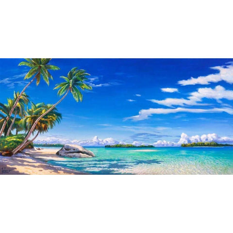 Spiaggia tropicale Black Modern Wood Framed Art Print by Galasso, Adriano