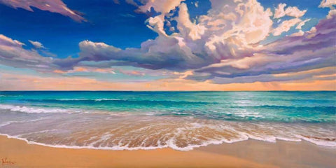 Onda d Oceano Black Ornate Wood Framed Art Print with Double Matting by Galasso, Adriano