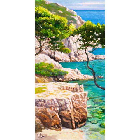 Lavandou I Black Modern Wood Framed Art Print by Galasso, Adriano