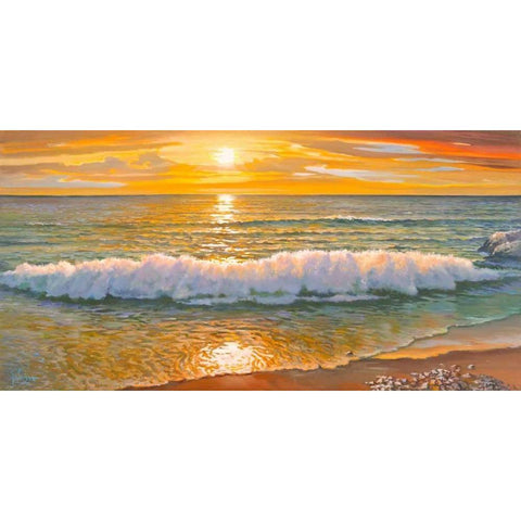 Onda della sera Gold Ornate Wood Framed Art Print with Double Matting by Galasso, Adriano