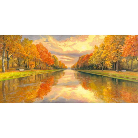 Boulevard sull acqua White Modern Wood Framed Art Print by Galasso, Adriano