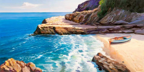 Pomeriggio mediterraneo Black Ornate Wood Framed Art Print with Double Matting by Galasso, Adriano