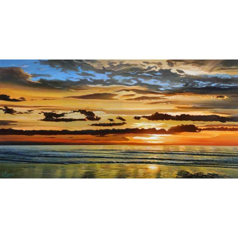 Alba sul mare Black Modern Wood Framed Art Print by Galasso, Adriano