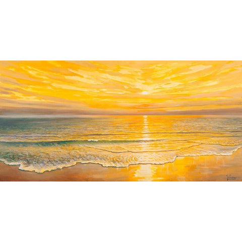 Tramonto dorato Black Modern Wood Framed Art Print by Galasso, Adriano