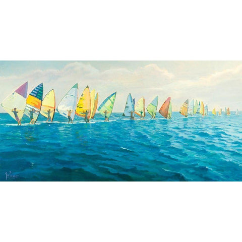 Nel vento Gold Ornate Wood Framed Art Print with Double Matting by Galasso, Adriano